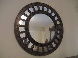 Spindled Round Mirror