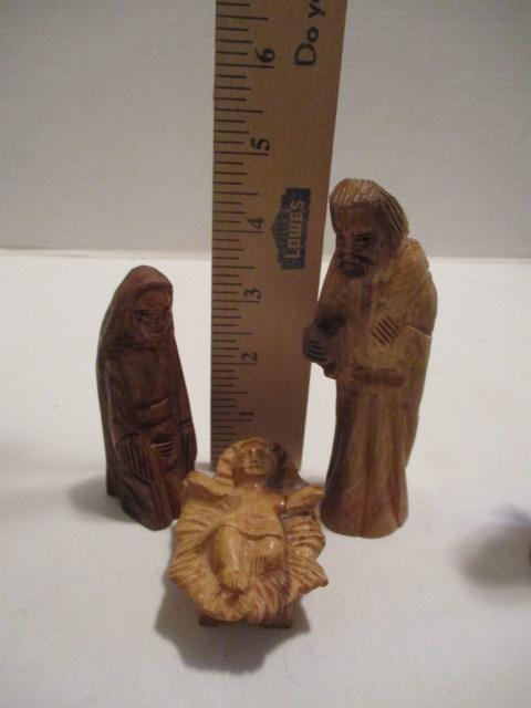 Carved Wood Nativity Figure Set