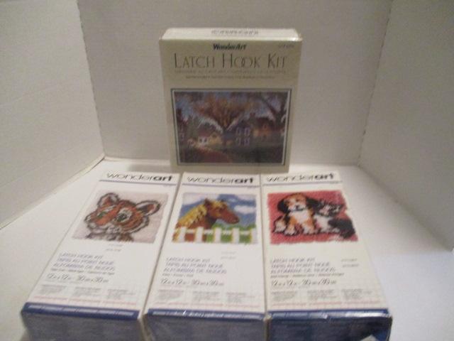 Four Latch Hook Artwork Kits