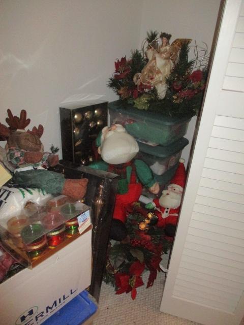 Large Lot of Christmas Items in Closet
