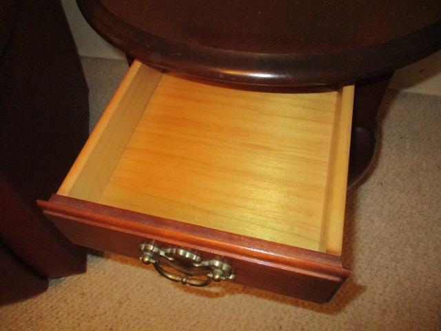 Oval One Drawer Accent Table