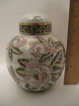 Floral Jar and Trinket Box