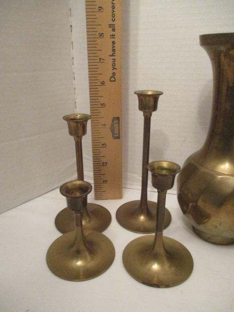 Brass Candlesticks and Vases