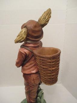 Figural Rabbits with Basket Planters