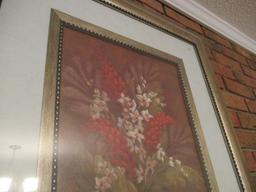 Framed and Matted Floral Print