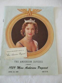 1959 Miss Anderson SC Pageant Program