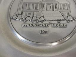 Wilton Pewter Plate 'Strickland House 1977'
