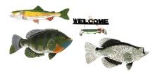 (4) Wood Fish Wall Decor *LOCAL PICKUP ONLY*