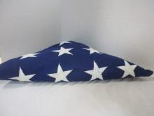 Folded Interment Flag United States Flag with Embroidered Stars