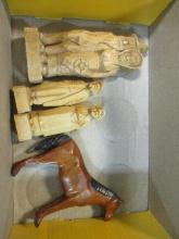Signed Hand Carved Horse and Mountaineer Couples