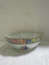 Handpainted Porcelain Bowl (10 x 4) & Plastic Bowl 10 3/4 x 4 1/2