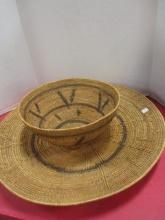 Woven Tribal Style Bowl and Gathering Tray