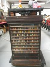 Antique Leonard's General Store Spool Cabinet