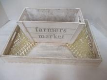 Wood Tray (18 x 12) & Wood Farmers Market Box (11 x 5)