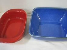 Chantal Casserole Red & Handglazed Blue Bowl