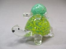 Lenox Glass Turtle Figurine 6"w X  3 1/2"h