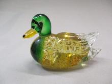 Lenox Glass Mallard Duck 5 1/2"w X 3 1/2"h