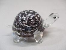 Lenox Glass Turtle Figurine 5"w X 3"h