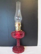 Aladdin Ruby Red Lincoln Drape Oil Lamp