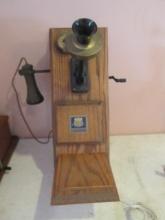 American Electric Telephone Co. Nostalgic Hand Crank Style Rotary Dial Wall Phone