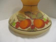 Frosted Glass Shade with Reverse Finish Fruit Design