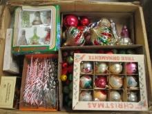 Large Collection of Vintage Glass Christmas Ornaments and Coca-Cola Ornaments