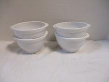 4 French White Stoneware Bowls