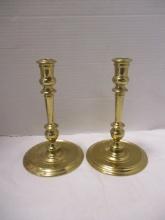 Pair of Virginia Metalcrafters "Williamsburg Restoration" Brass Candlesticks