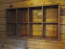 Rustic Oak Divided Display Shelf