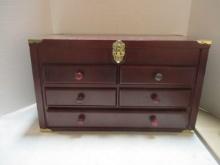 Mahogany Finish Watch/Jewelers Chest with Brass Corner Protectors