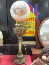 Antique Victorian Electrified Banquet Lamp
