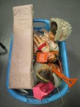 Basket with Damaged Dolls & Doll Parts