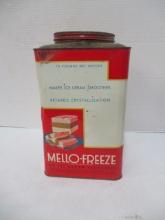 Old "Mello-Freeze and Ice Cream Stabilizer" 10 Pound Metal Tin