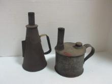 Two Antique Tin Smudge Pot/Lanterns