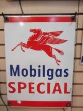 Old Enamel Painted Steel Mobilgas Special Sign