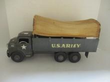 Vintage Marx Lumar Covered "U.S. Army" Pressed Steel Toy Truck