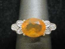 10k Gold Mexican Opal and Diamond Ring- Appraised at $650!