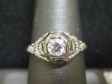 14k Gold Antique Filigree Diamond Ring- Appraised at $2250!