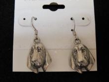 Sterling Silver Hound Dog Earrings