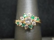 14k Gold Emerald and Diamond Ring- Appraised at $1150!