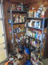 Unbelievable Contents of Garage Left Side/Back Wall: Two Portable Tool Chests,