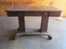 Antique Tiger Oak Empire Style Table