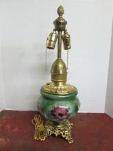 Electric Handpainted Double Pull Chain Table Lamp