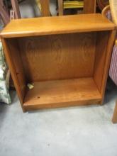 Small Wood 2-Shelf Bookcase with One Adjustable Shelf