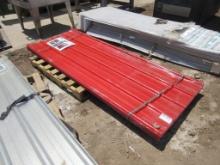 New Unused 35"x8' Red Polycarbonate Roof Panels,