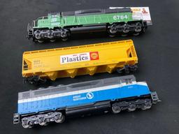 6 HO Scale Locomotive Train Models, 3x Santa Fe, Burlington Northern, Great Northern Railway, Shell
