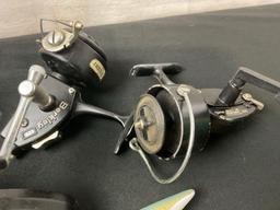 Three Fishing Spools, Berkley 425, Garcia Mitchell 300 & 305, Fishing Lures, Pair of Vintage Reels