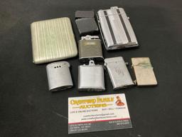 8 Vintage & Antique Cigarette Cases & Lighters, Evans combo case & Lighter, McLaughlins Imperator