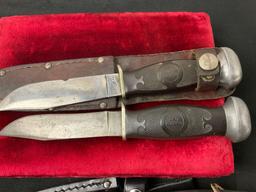 Remington Guthook Knife & Vintage Pair of RUMC RH-28 Knives w/ 4.25 inch blades