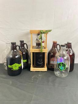 Collection of 8 Growlers from various breweries incl. Bent Bine, Forst, Big Sky, Grove Street - See